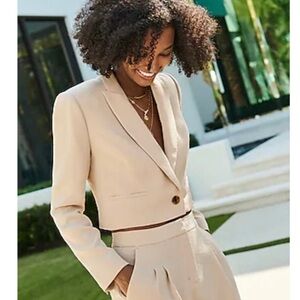 Express Cream Blazer and Pants Ensemble